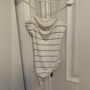 H&M White with Black Stripe Bodysuit
